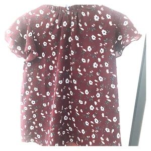 Maroon floral top